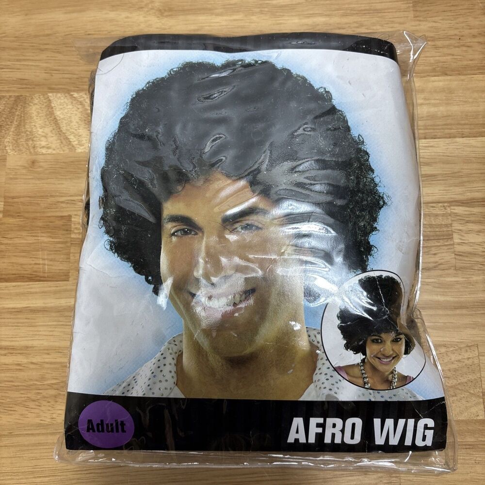 Amscan Black Afro 70s Perm Disco Hippie Halloween Accessory Adult Wig